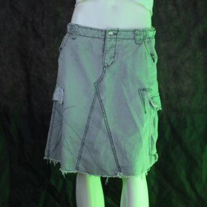 Da Nang Olive Knee Length Skirt with Side adjustment - Size M